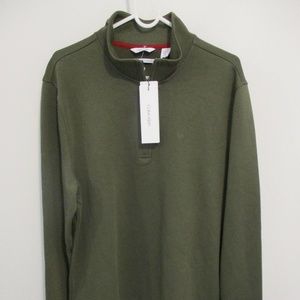 Nwt Men Calvin Klein Nylon 1/4 Zip DeepMoss Large